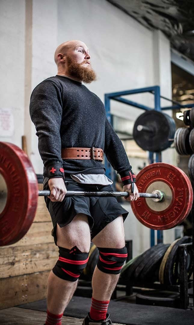 Harbinger Red Line Knee Wraps in de sportschool