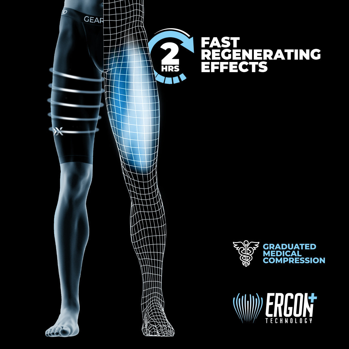 GEARXPro Recovery short tights - Zwart